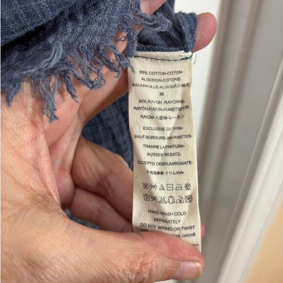 Free People Women S Talk To Me Long Sleeve Frayed Hem Popover lightweight Tunic - Picture 6 of 9